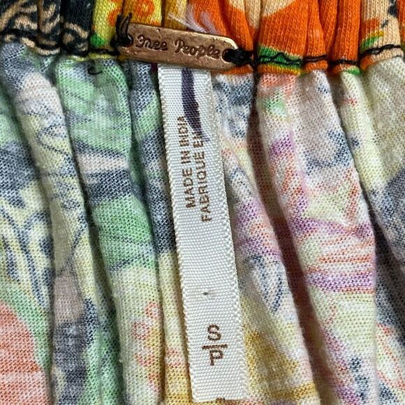 Free People‎ Womens Yellow Bali Moroccan Flowers Lace Front Bow Tie Tunic Top S - Picture 6 of 8